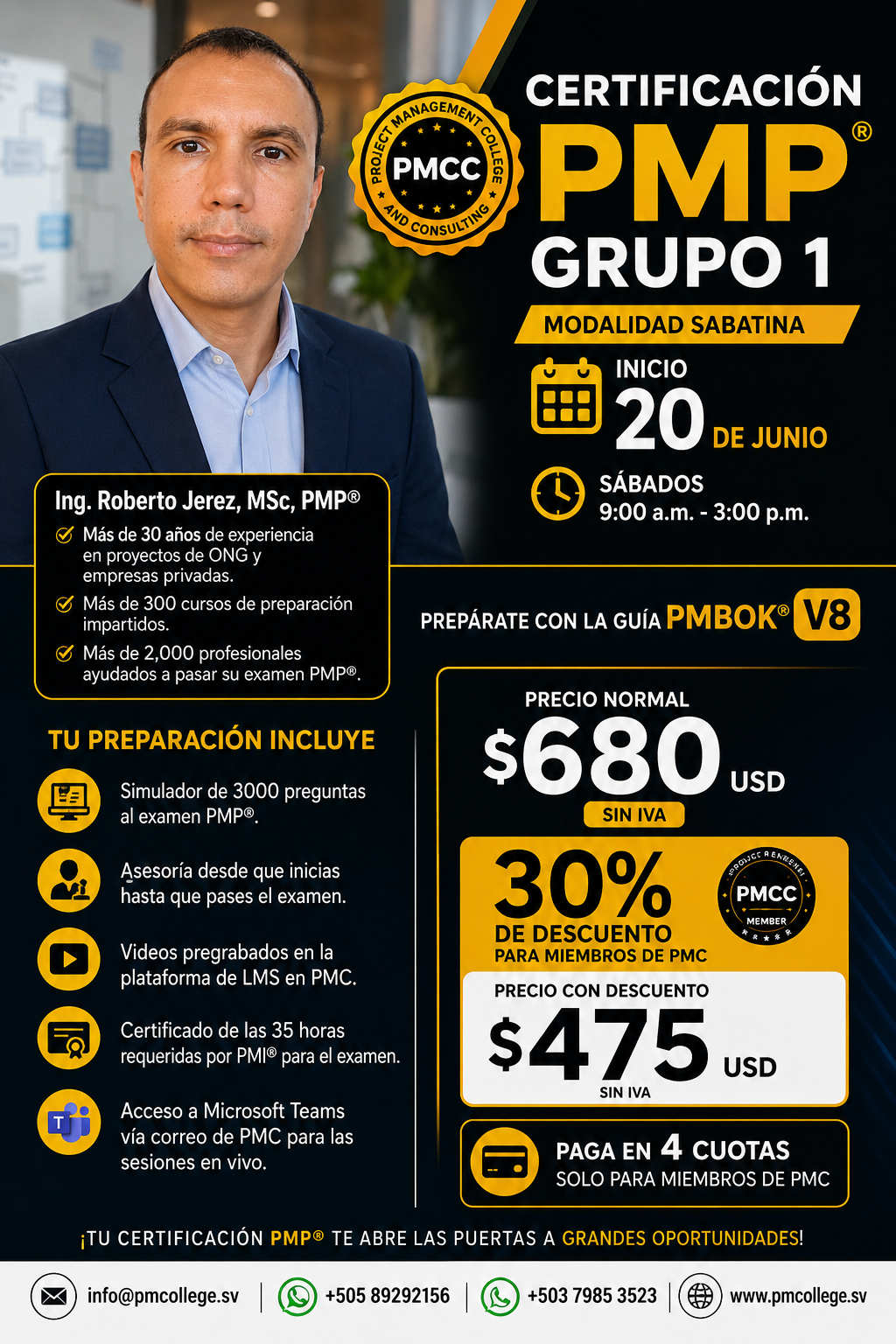Flyer Certificación PMP Grupo 1